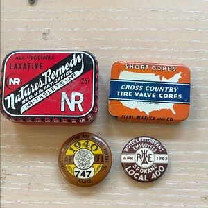 Vintage Collectible Tin & pin bundle